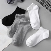 5pairs Mens Socks Boat Black Business Solid Color Breathable Comfortable High Quality Ankle