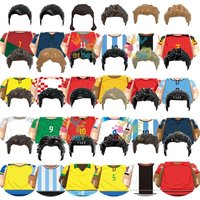 Kids Toys World Famous Football Stars Building Blocks Sport Player Mini Action Figures Golden Cup Toys For Boys Birthdays Gifts