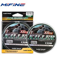 MIFINE KILLER X8 Upgrade Fishing Line 135M 15LB-56LB Braided Super Strong 8 Strands Multifilament PE Line Carp Wire Accessories