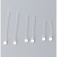 2pcs 925 Sterling Silver Decoration Extension Chains 30mm 40mm 50mm Bracelet Necklace Extend Tail Chains DIY Jewelry Accessories
