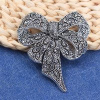 1 x Rhinestone Baroque Bow Design Ladies Brooch,Suit Coat Clothing Accessories,Holiday Party Couple Gift Pins,Charming Match