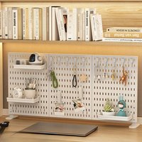 Punch-free Hole Board Vertical Desktop Wall Hanging Office Desk Storage Shelf Reading Room Desktop kitchen Bathroom Storage Rack