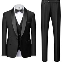 Men's suit green collar formal dress wedding three-piece suit orthodox suit vest pants