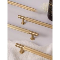 Santaya Brass Cabinet Pulls Brushed Ribbed Kitchen Cabinet Handles Furniture Wardrobe Drawer Knob 500mm Length Handle 20 Inch