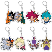 Anime Dragon Ball Acrylic Pendant Keychains Son Goku Vegeta Super Saiya Frieza Trunks Buu Piccolo Figure Kids Gifts Toys