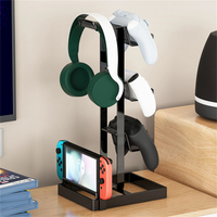 Metal Gamepad Holder Stand Compatible Headphones with PS5/PS4/XB ONE/S/X Series Game Console Controller Handle Bracket