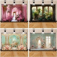 Retro Oil Painting Garden Flower Wedding Vintage Photography Background Girl Birthday Party Portrait Decor Photo Backdrop Studio