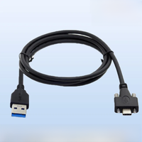 Screw USB-C Data Cable Type-C Locking Applicable to RealSense R200 SR300 D415 D435 5Gbps high-speed transmission