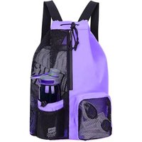 Outdoor Swimming Bag Drawstring Mesh Backpack with Wet Pocket Quick-drying Sports Beach Gym Workout Gear Storage Bag