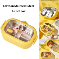 Cartoon Stainless Steel Lunch Box Reusable Leakproof Bento Box Portable Separate Food Container for Student Kids Outdoor Camping