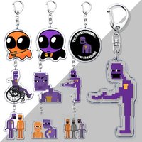 Funny Dsaf 3 Purple Guy Keychains for Accessories Bag Fashion Game Gamer Jack Key Chain Ring Jewelry Retro Gifts Keyrings