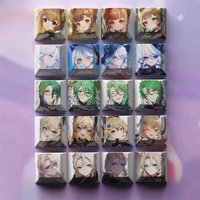 New Genshin Impact Keycaps DIY Anime Keyboard Cap Cherry Profile R4 Height Custom Game Character Keycaps for Mechanical Keyboard