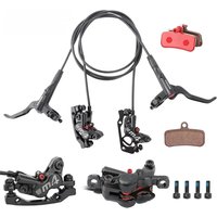 AliExpress MEROCA 4-Piston MTB Hydraulic Brake Set With Silicone Protective Cover Front And Rear Brake 800mm/1400mm Bike Disc Brake For MTB
