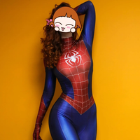Woman Girls PS4 Game Spiderman Superhero Cosplay Costume Halloween Bodysuit Zentai Suit Adult Jumpsuit