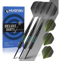 Huanqu 22g Professional Hard Iron Dart Set with Spare Dart Shafts, Flights, Sharpening Stone, and Storage Box - Suitable for Family Entertainment, Bar Competitions, Friend Gatherings, Daily Training,