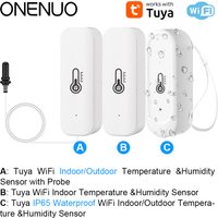 Indoor or Outdoor Tuya WiFi Temperature Humidity Sensor APP Check Home Thermometer Compatible For Alexa Google Home Voice