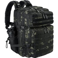 LHI 45L Tactical Hunting Backpack for Men Outdoor Waterproof Camouflage Bug Out Bag Hiking Survival Rucksack with Bottle Holder