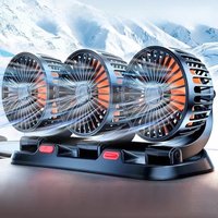 New Design 360° Rotating Three Heads Car Cooling Fans Portable Home Office Powerful Wind Speed All Vehicles Perfect Summer Days