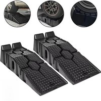 2pc Black Heavy Duty Car Ramps 90cm Long Antiskid Working Ramp Auto Oil Changing Repair Maintenance Jack Lift Tools