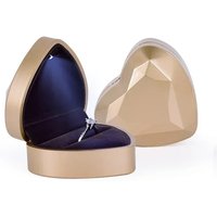 Creative Ring Box Heart Shape LED Light Jewelry Box Fashion Confessing Love Proposing Marriage Ring Box Pendant Gifts Boxes