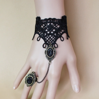 Fashion Elegant Victorian Dress Costume Gothic Black Rose Lace Lolita Women Bracelet Italian Charm Bracelet Women Bracelet Gift