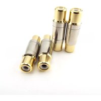 4pcs Dual RCA Connectors Female to Female Jack Socket Plug Straight Adapter Gold Plated Speaker Cable Extender