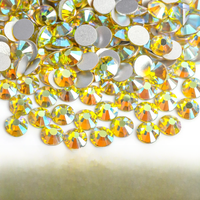 All Sizes Non Hotfix Rhinestone 3D Nail Art Citrine AB Flat back glitter Loose Stone DIY Nails decoration Y3126
