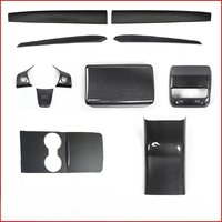 Trim Suit Kits for Tesla Model Y Model 3 2023 Glossy ABS Carbon Fiber Pattern Center Console Dashboard Cover Door Lock Switch