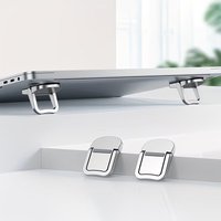 2pcs/set laptop stand, keyboard phone stand, mini portable laptop invisible stand, foldable, durable metal material