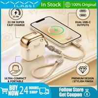 Mini Power Bank 10000mAh 22.5W Fast Charge Portable External Powerbank with Type-C to Lightning Cable for iPhone Huawei Samsung