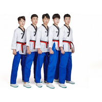 Firmway Taekwondo Uniforms Red Blue Adult Kids TKD Uniform Training Suits Teenagers Poomsae Dobok TaeK Won Do&Karate Clothing