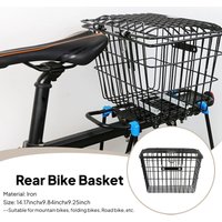 Rear Bike Basket Heavy bike Cargo Rack with Lids for Folding Bikes Bike Frame Basket Easy Installation Universal