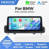 MEKEDE 10,25" 12,3" Kabelloses CarPlay und Android Auto Autoradio Multimedia für BMW E90 E91 E92 E93 2005-2012 QLED Touchscreen 1920*720/2400*900 Autoradio Spiegelung GPS-Navigation Unterstützt OEM