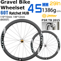AliExpress KORE 29” Wheels 45mm Rim Carbon Wheelset 60T Ratchet Hub,110x15/148x12 BOOST 24H Pillar Spokes,Gravel/Road Bike,Bike Accessorie