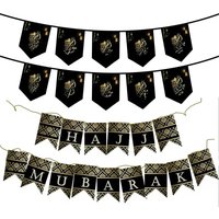 Hajj Mubarak banner Black decorative Islamic Eid Present Gift Umrah Hajj Mabrook