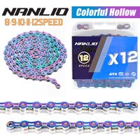 Nanlio Bicycle Chain 116L X9 X10 X11 X12 9/10/11/12 Speed Road MTB Bike Chain Crankset 8 9 10 11 12s Derailleur hollow 126L box