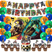 AliExpress EsenTroye Motocross Dirt Bike Birthday Party Banner Cake Topper Foil Motorcycle Balloon for Boy Kids Motor Theme Party Decoration Supplies