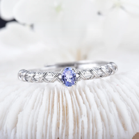 ITSMOS Precious Tanzanite Infinity Ring Natural Gemstone Purple Daily Statement Rings Fresh Jewelry for Women Energy Gift