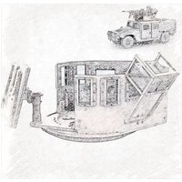 1/35 resin unpainted model kit, US Navy SEAL GV-M hexagonal turret (with protective shield) unassembled and unpainted GK, 1526T