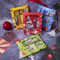 6pcs/Set Kids Stationery Set Pencil Ruler Notebook Sharpener Eraser Gift Box Prize Learning Stationery Supplies Christmas Gift