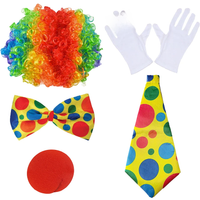 PESENAR Funny Party Hat Clown costume-clown wig, giant tie, bow tie, gloves and clown nose-clown accessories