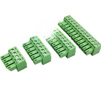 5Pcs/lot Plug-in green terminal 15EDGK3.mm 81/3.5 mm hole end plug copper flame retardant connector 2P3P4P5P6P7P8P9P10P12P-24P