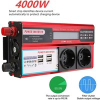 Przetwornica napięcia 12V na 220V 4000W z kolorowym ekranem, konwerter energii słonecznej, przenośna przetwornica napięcia, idealna do kamperów i na kemping.