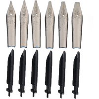 6pc Fountain Pen nib Parallel Calligraphy Stainless steel nib Gothic Arabic Italic 0.7/1.1/1.5/1.9/2.5/2.9 Nib Office Supplie