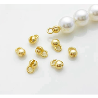 10/20 Pcs 18K Gold Plated Crimp Beads For Jewelry,Crimp Bead Cover,Bead Tip Ball Chain Connector,DIY Accessories,Crimps End Bead