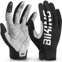 AliExpress West Biking WEST BIKING Autumn Winter Cycling Thermal Gloves Man Full Finger Touch Screen Gloves SBR Shock Absorption Reflective Bike Gloves