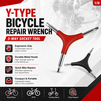 Y-Type Bicycle Repair Wrench 3 Way Socket Tool Ergonomic Portable Hex Key for MTB Road Folding Bike Daily Maintenance Repair Kit