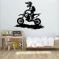 AliExpress ROWNOCEAN Little Boy Motocross Wall Decal Bike,Motocross Wall Art Kids Play Room Sticker Vinyl Home Decor for Child's Boy's Bedroom Z603