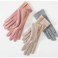 AliExpress DANJIU Women Autumn Winter Keep Warm Touch Screen Thin Cashmere Gloves Cycling Drive Fashion Elegant Letter Mark Windproof
