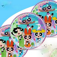 The Powerpuff Girls Cartoon Cute Party Supplies Disposable Tableware Paper Plates Kids Birthday Party Decor Baby Shower Gifts